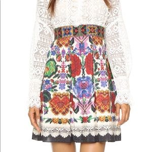 Anna Sui Folklore Floral Skirt Anthropologie 6